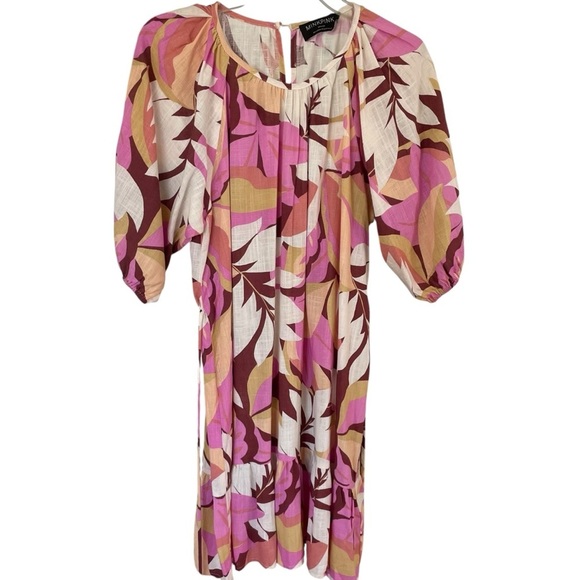 MINKPINK Kali Mini Dress Linen Blend Floral Lightweight Tie Waist - Picture 4 of 13